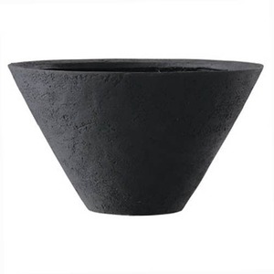 ファイバー製軽量植木鉢 SＬシンプルコーン 浅型 45cm ブラック ／植木鉢 - 拡大画像