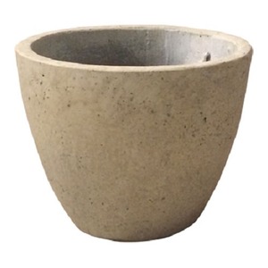 軽量コンクリート製植木鉢 フォリオ エッグ クリーム 18cm 【2個入り】 - 拡大画像