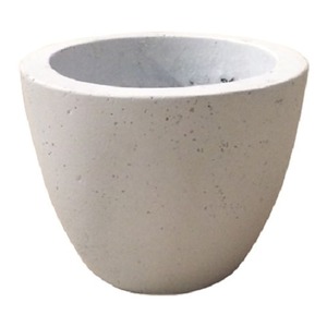 軽量コンクリート製植木鉢 フォリオ エッグ ホワイト 18cm 【2個入り】 - 拡大画像
