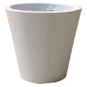 軽量コンクリート製植木鉢 フォリオ ソリッド ホワイト 18cm 【2個入り】 - 拡大画像
