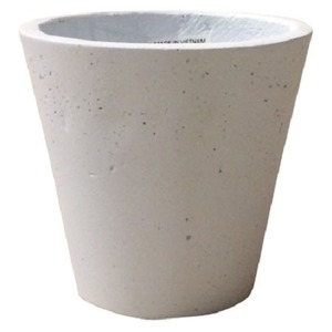 軽量コンクリート製植木鉢 フォリオ ソリッド ホワイト 23cm 【2個入り】 - 拡大画像