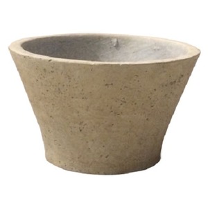 軽量コンクリート製植木鉢 フォリオ シャロー クリーム 23cm 【2個入り】 - 拡大画像