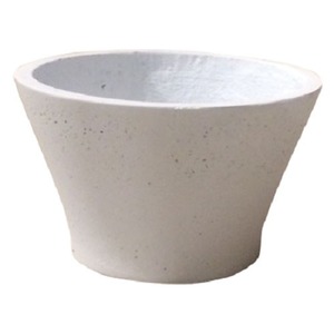 軽量コンクリート製植木鉢 フォリオ シャロー ホワイト 23cm 【2個入り】 - 拡大画像