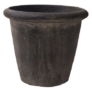 軽量コンクリート製植木鉢 フォリオ リムス ブラックウォッシュ 33cm - 拡大画像