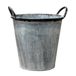 ブリキ製植木鉢 ウーノ ラウンド穴有り 31x30