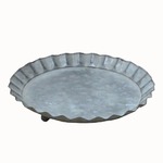 ブリキ製受皿 ウーノ キャンディーソーサーBW 18cm 3個入り
