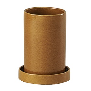 インテリアポット 陶器製植木鉢 カーム シリンダー イエロー 12cm 2個入り 商品画像