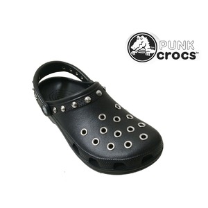 パンク クロックス クラシック ケイマン カスタム 黒 ブラック crocs サンダル 22cm(M4/W6)