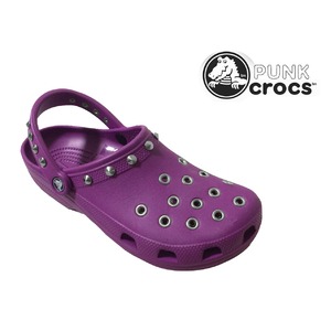 パンク クロックス クラシック ケイマン カスタム 紫 パープル crocs サンダル 26cm(M8/W10)