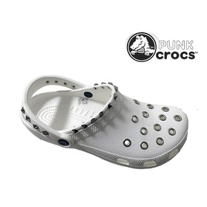 パンク クロックス クラシック ケイマン カスタム 白 ホワイト crocs サンダル 22cm(M4/W6)