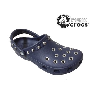 パンク クロックス クラシック ケイマン カスタム 濃紺 ネイビー crocs サンダル 22cm(M4/W6)