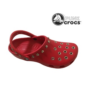 パンク クロックス クラシック ケイマン カスタム 赤 レッド crocs サンダル 22cm(M4/W6)