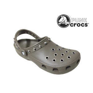 パンク クロックス クラシック ケイマン カスタム 茶 カーキ crocs サンダル 23cm(M5/W7)