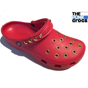 ゴールド パンク クロックス クラシック カスタム 赤 金 レッド crocs サンダル 22cm(M4/W6)