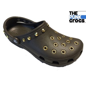 ゴールド パンク クロックス クラシック カスタム 茶金 カーキ/チョコ crocs サンダル 23cm(M5/W7)