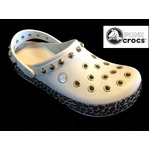 レオパード パンク クロックス クラシック カスタム 白系 金 crocs サンダル 22cm(M4/W6)