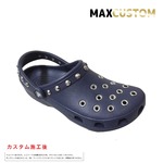 クロックス パンク カスタム 濃紺 crocs custom クラシック（ケイマン） ネイビー クロッグ サンダル 24cm(M6/W8)