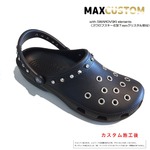 クロックス スワロフスキーｘパンク カスタム黒 ブラック crocs custom SWAROVSKIxPunk 29cm(M11)