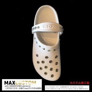 クロックス スワロフスキーxパンク カスタム 白 ホワイト crocs custom SWAROVSKIxPunk 27cm(M9/W11)