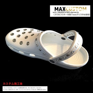 クロックス スワロフスキーxパンク カスタム 白 ホワイト crocs custom SWAROVSKIxPunk 25cm(M7/W9)