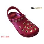 クロックス パンク カスタム 純金メッキ加工 赤 レッド crocs custom クラシック（ケイマン） クロッグ サンダル【クロカスタム】 25cm(M7/W9)