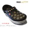 クロックス クロックバンド パンク カスタム 黒 ブラック 純金メッキ加工 crocs custom crocband クロッグ サンダル 22cm(M4/W6)
