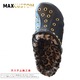 秋冬用 クロックス パンク カスタム レオパード ヒョウ柄 ファー/ボア付 crocs customバヤ オニキスゴールド25cm(m7/w9) - 縮小画像3