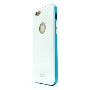 iPhone6 ケース カバー Tryit Slim Fit Case Metalic for iPhone 6  (White×Blue)