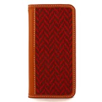 iPhone6/6s ケース 手帳 ツイード 本革 WETHERBY Tweed iPhone6 iPhone6s レザー 本革 (Red)