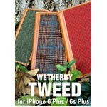 iPhone6 Plus/6s Plus ケース 手帳 ツイード 本革 WETHERBY Tweed iPhone6 Plus iPhone6s Plus レザー 本革  (Khaki)