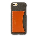 iPhone6 Plusケース iPhone6S Plus カバー WETHERBY CANVAS BAR TYPE-POCKET カードポケット付き ケース (POCKET/GRAY)