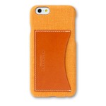 iPhone6 Plusケース iPhone6S Plus カバー WETHERBY CANVAS BAR TYPE-POCKET カードポケット付き ケース (POCKET/YELLOW)