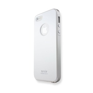 iPhone5  iPhone5S iPhoneSE  カバーTryit Slim Fit Case・Metalic Series (White×Silver)