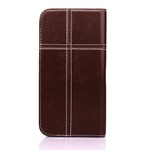 スマホケース 全機種対応 手帳型ケース Free Size Case Cross (Dark Brown)