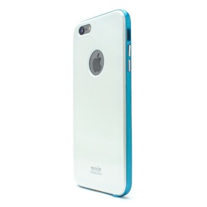 iPhone6 Plus ケース カバー Tryit Slim Fit Case・Metalic Series for iPhone 6 Plus (White×Blue)