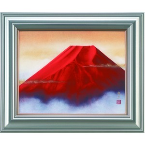 【中西康多 作画】「赤富士　Ｆ6額」（46cm×55cm） - 拡大画像