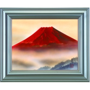 【藤井星峰 作画】「赤富士　Ｆ6額」（46cm×55cm） - 拡大画像