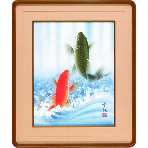 【佐藤晋伍 作画】「金運大昇鯉　Ｆ6和額」（57cm×48cm） - 拡大画像