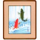 【佐藤晋伍 作画】「金運大昇鯉　Ｆ6和額」（57cm×48cm）