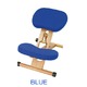 プロポーションチェア(姿勢矯正椅子) 木製(天然木) 座面高さ調整可/キャスター付き ブルー(青) - 縮小画像2