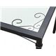 強化ガラスダイニングテーブル 幅141cm スチールフレーム アジャスター付き アンティーク調 - 縮小画像2
