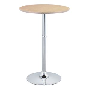 ハイテーブル(ラウンドテーブル/バーテーブル) 直径60×高さ90cm スチールフレーム/木目調 ナチュラル - 拡大画像