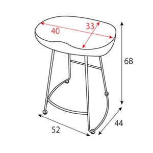 スタイリッシュ バーチェア/カフェチェア 【高さ68cm】 天然木・スチール 【完成品】 商品写真2