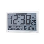 電波時計(置時計/壁掛け兼用) メルスター デジタル表示 温度湿度表示/カレンダー付き W-602 WH ホワイト(白)