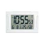 電波時計(置時計/壁掛け兼用) デジタル表示 バックライト付き アラーム/スヌーズ機能/温湿度表示 KW9133