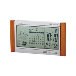 カレンダー付き電波時計(置時計) デジタル表示 天気予報機能/ 温湿度気圧表示/アラーム/スヌーズ機能付き TSB-376 - 拡大画像