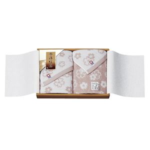今治タオル/おりざくら 【フェイスタオル/ウォッシュタオルセット】 日本製 綿100% ピンク IB-5615 - 拡大画像