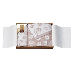今治タオル/おりざくら 【ウォッシュタオル/バスタオルセット】 日本製 綿100% ピンク IB-5630 商品画像