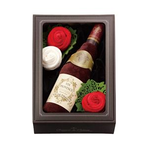ワイン型タオルハンカチセット レッド(赤) RC1315 RD 商品画像