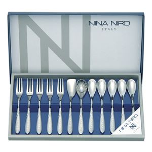 【ニーナ・ニーロ】 カトラリーセット／キッチングッズ 【ティータイム／12点セット】 化粧箱入り 〔贈答品 記念品 プレゼント〕